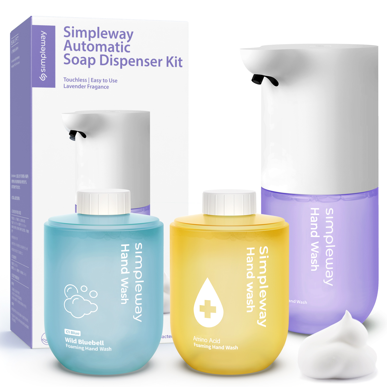 Simpleway bezdotykový stojanový dávkovač mydla 300 ml